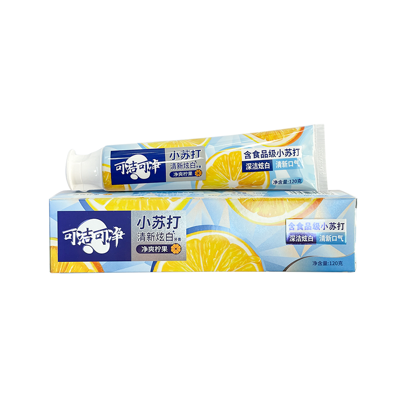 Fruta limpa de limão limpo branco brilhante fresco bicarbonato de dente adulto